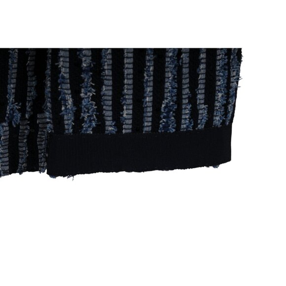 Les Copains Womans Striped Evening Sequin Blazer Jacket IT 48 US XL Blue Coat - Picture 4 of 7